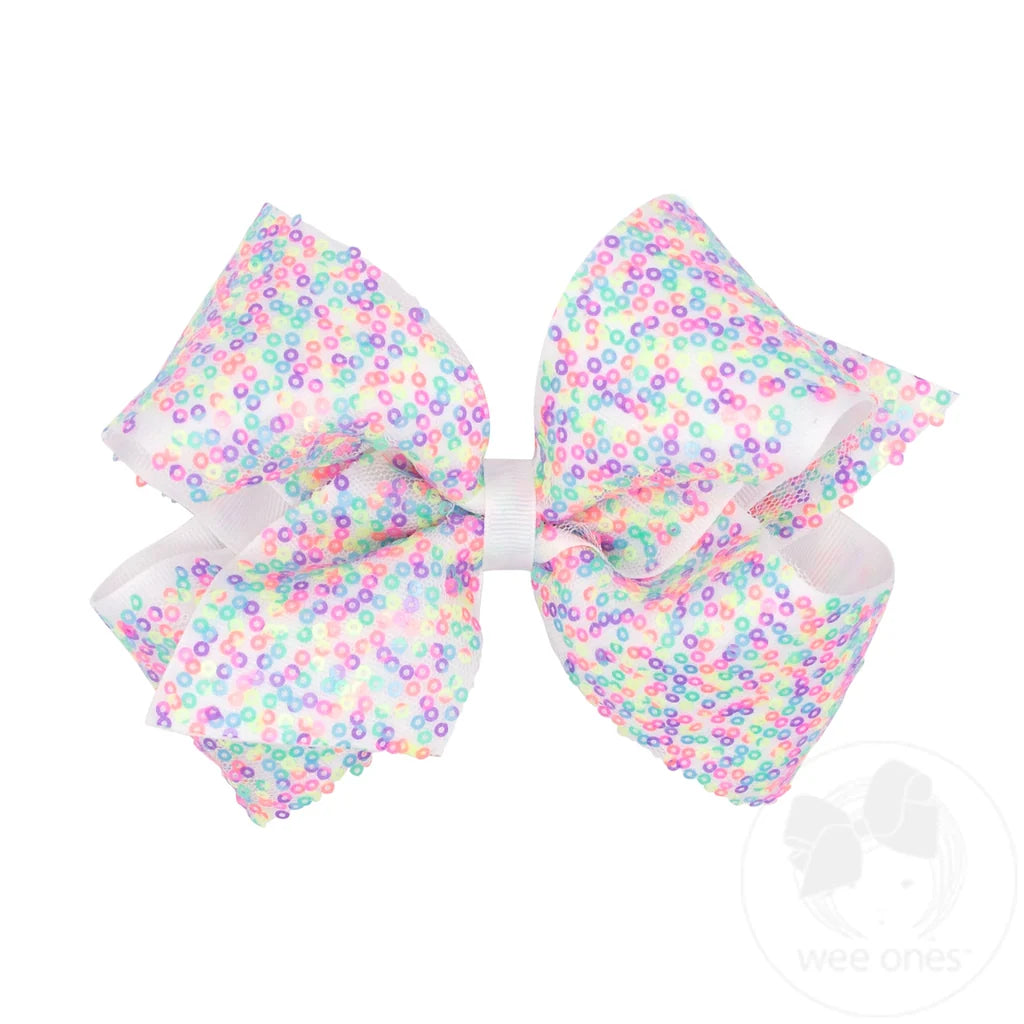 King Confetti Sequin Hair Bow