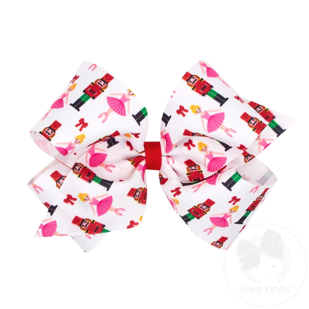Nutcracker Print Bow