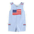 Gingham American Flag Shortalls