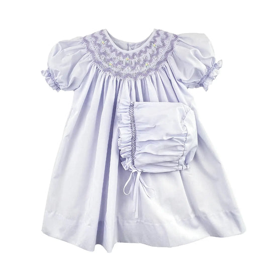 Wave Smocking Lavender Daygown