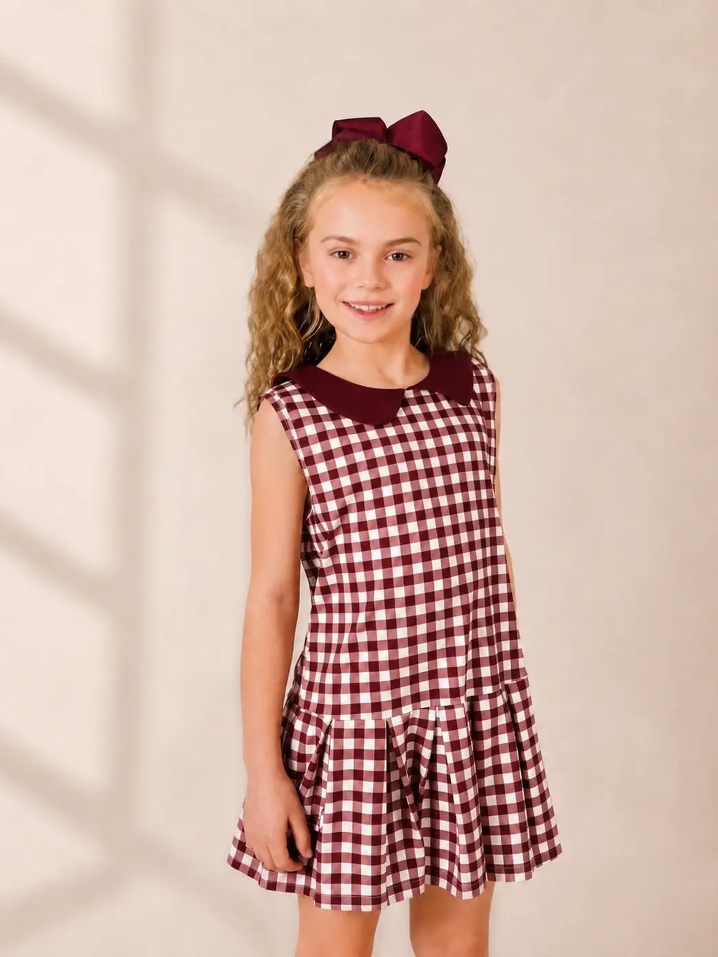 Maroon Gingham Gameday Dress