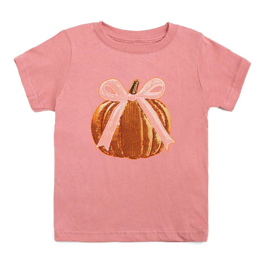 Coquette Pumpkin Sequin Patch Tee