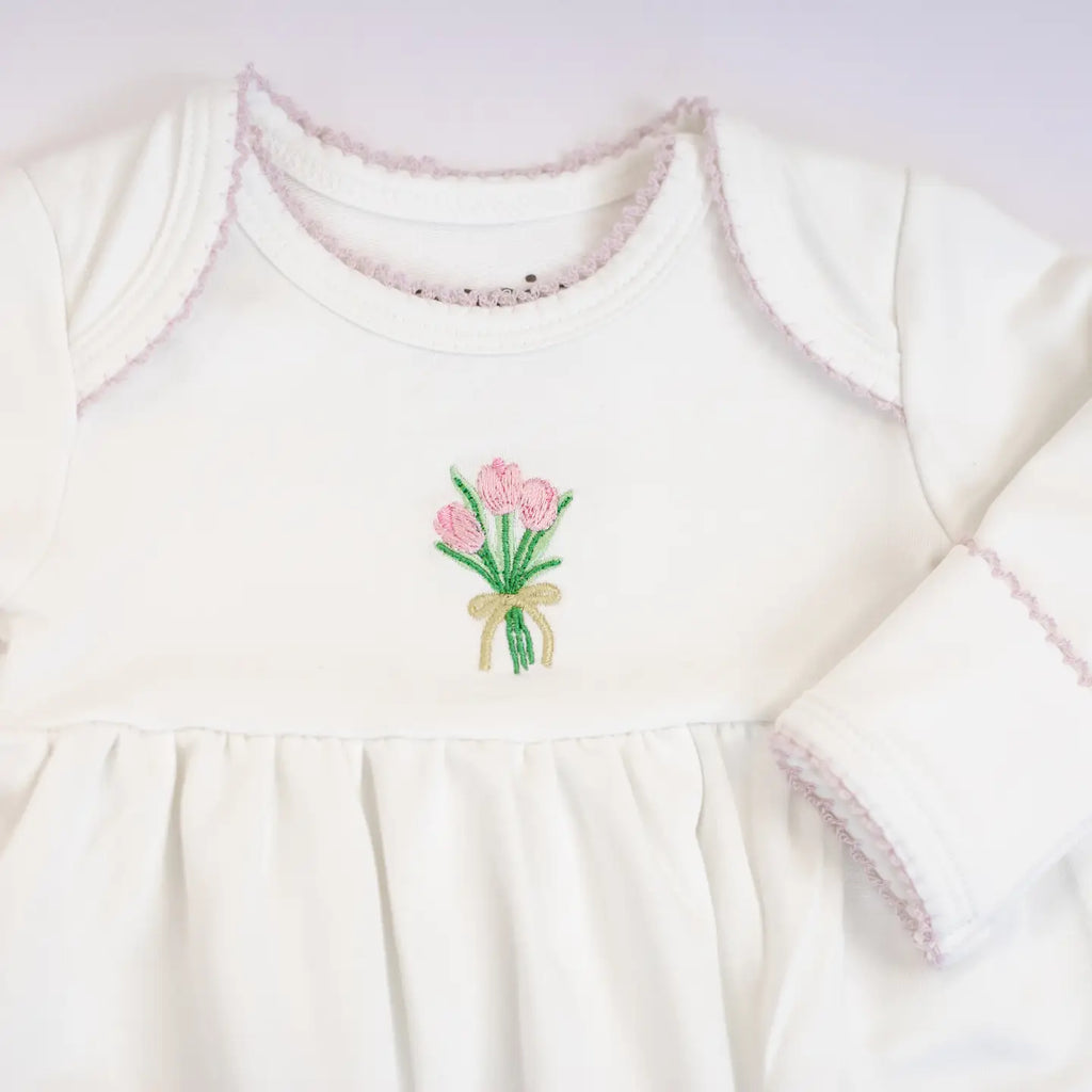 Fancy Tulips-Pip Embroidered Gown