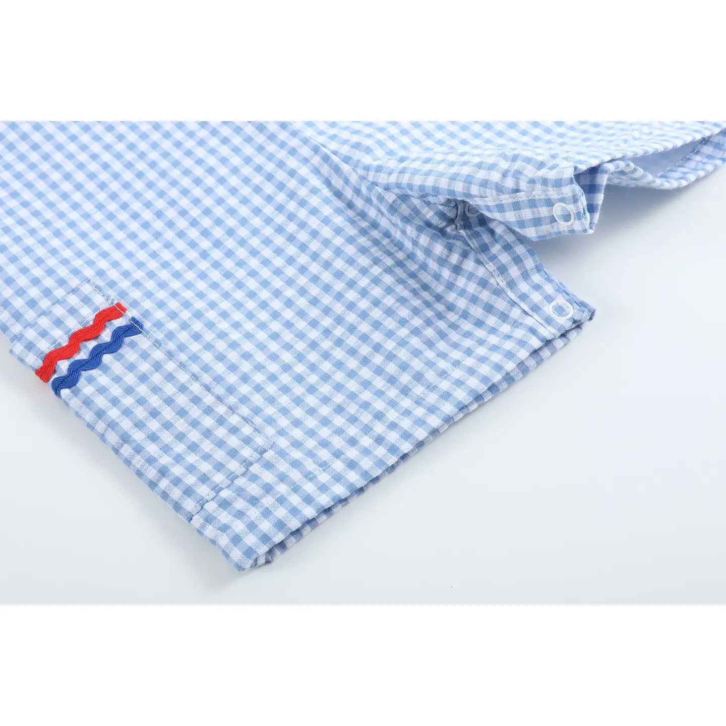 Gingham American Flag Shortalls