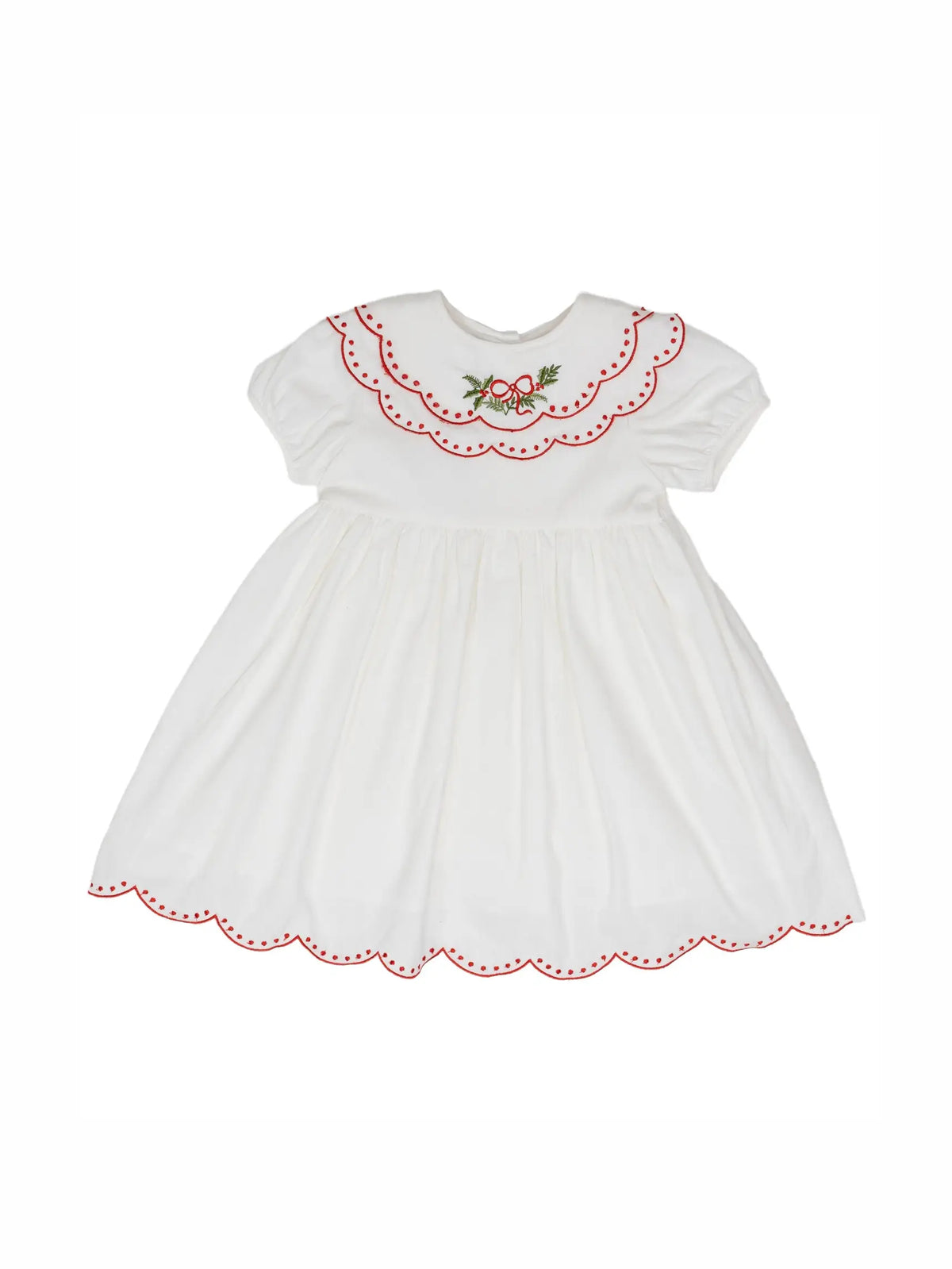 Collette White Holly Wreath Dress