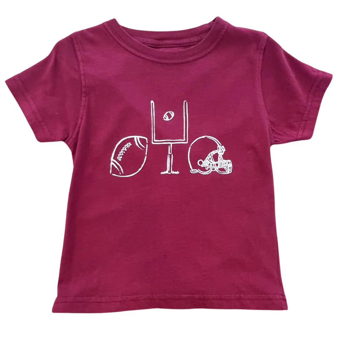 Maroon & White Football Trio Tee