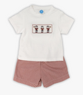 Maroon Smocked FB Players Short Set