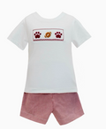 Maroon Trio Smock Short Set