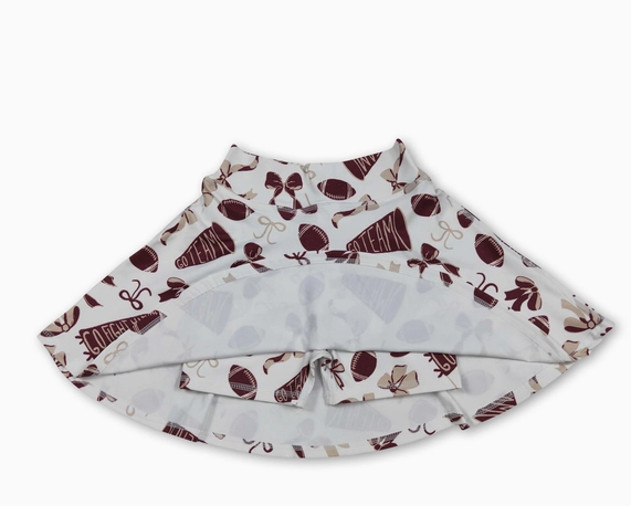 Maroon Football Activewear Skirt