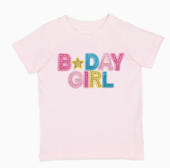 Birthday Girl Rhinestone Patch Tee