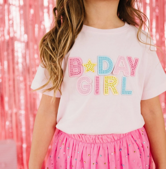 Birthday Girl Rhinestone Patch Tee