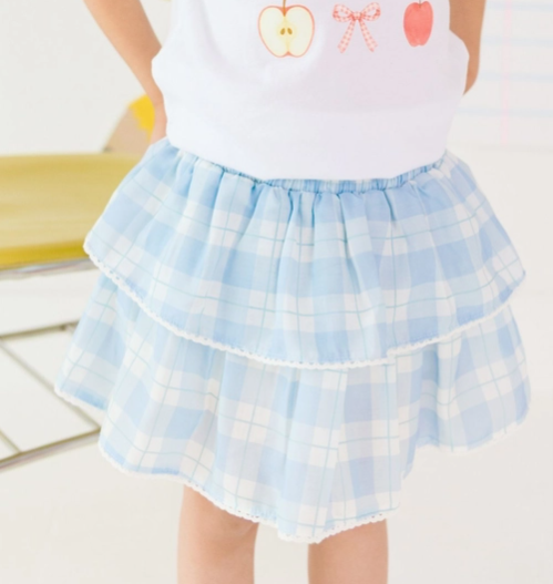 Blue Plaid Skort