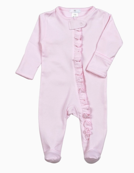 Pink Zipper Pima Footie