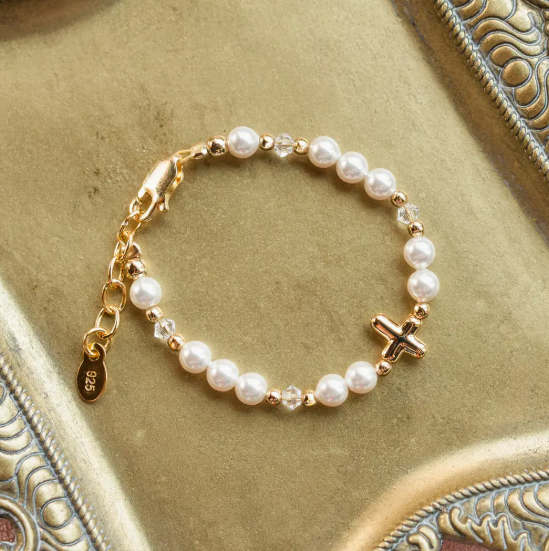 14K Gold-Plated Cross Bracelet