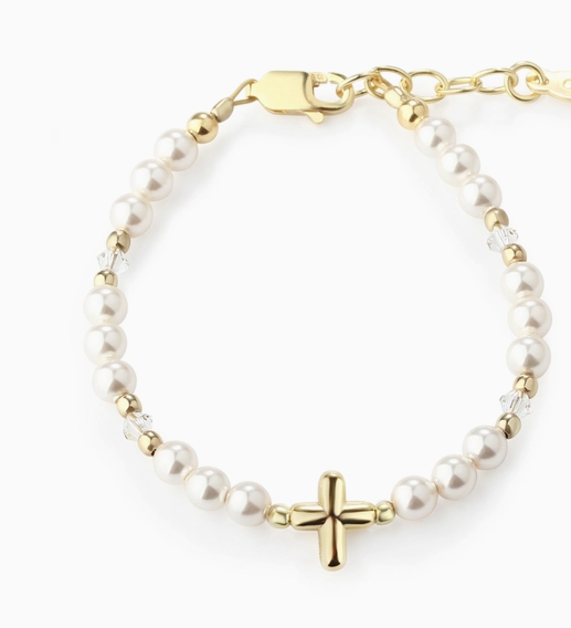 14K Gold-Plated Cross Bracelet