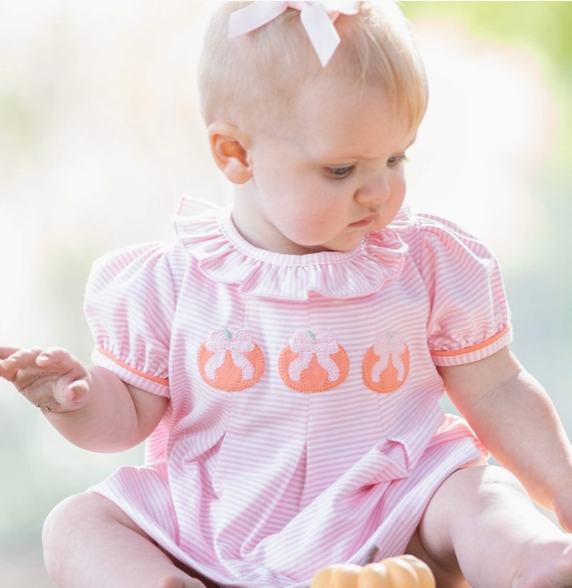 Pink Pumpkin Bow Bubble