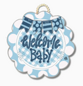 Blue Scallop Welcome Baby Hanger