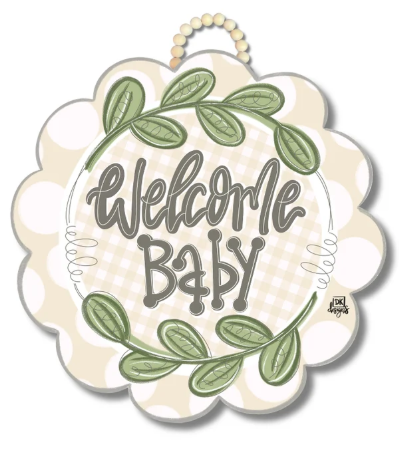 Yellow Scallop Welcome Baby Hanger