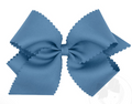 King Scalloped Smoke Blue Bow