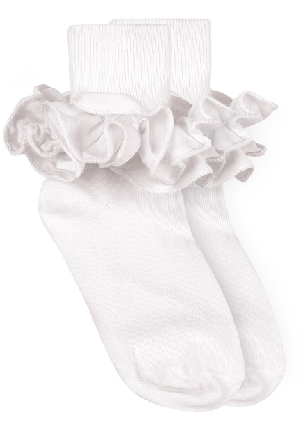 White Misty Ruffle Socks