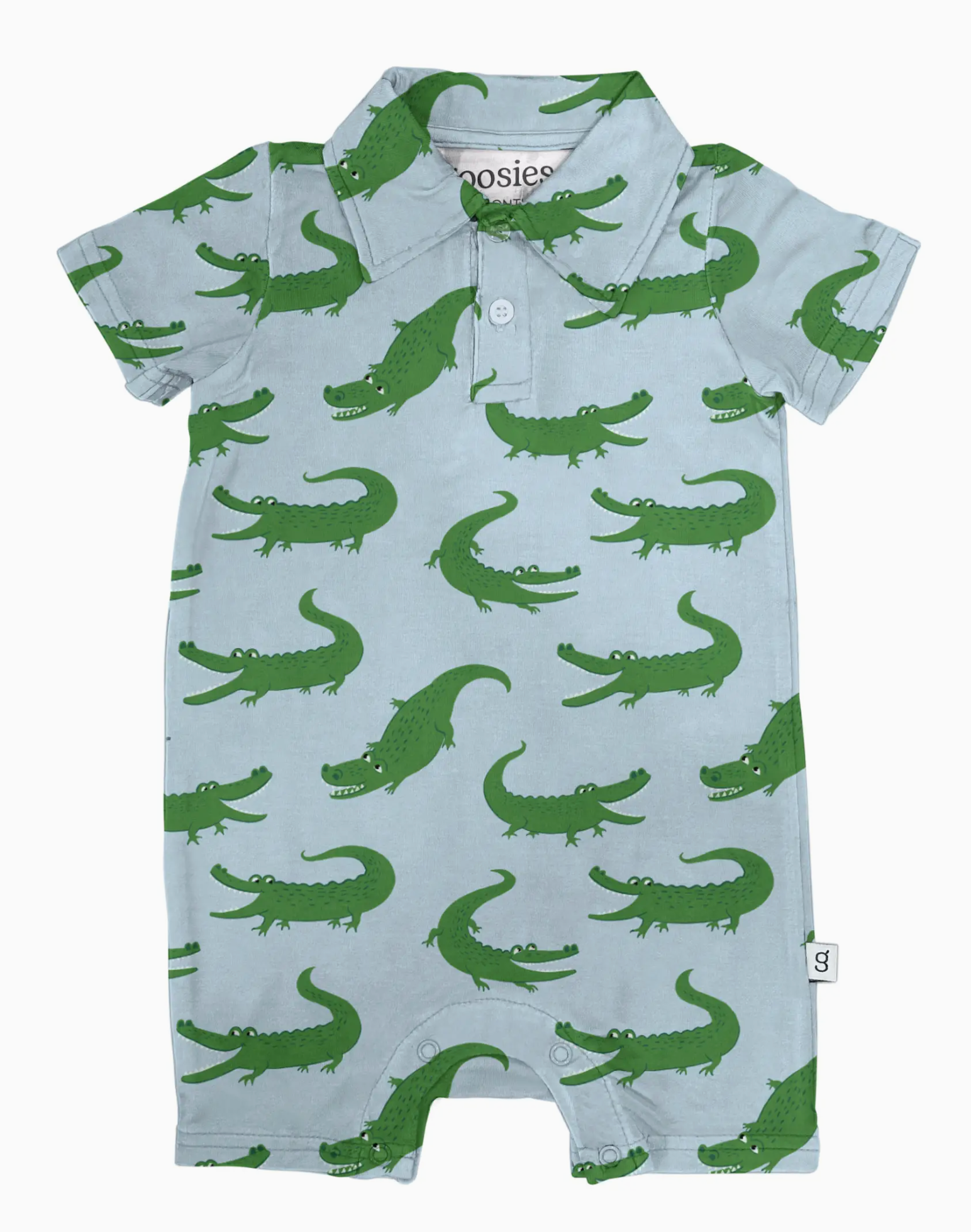 Blue Alligators Polo Romper