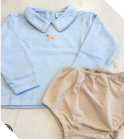 Blue Doggy Diaper Set