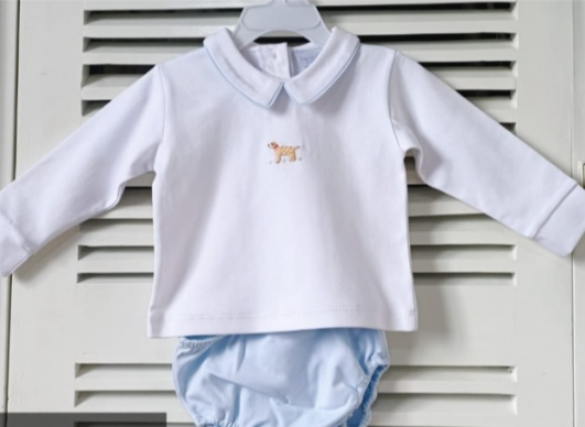 White Doggy Diaper Set