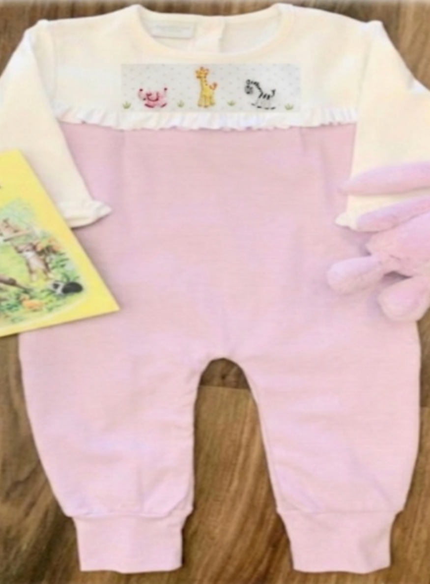 Pink Baby Safari Romper