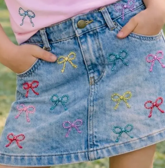 Denim Bows Skirt