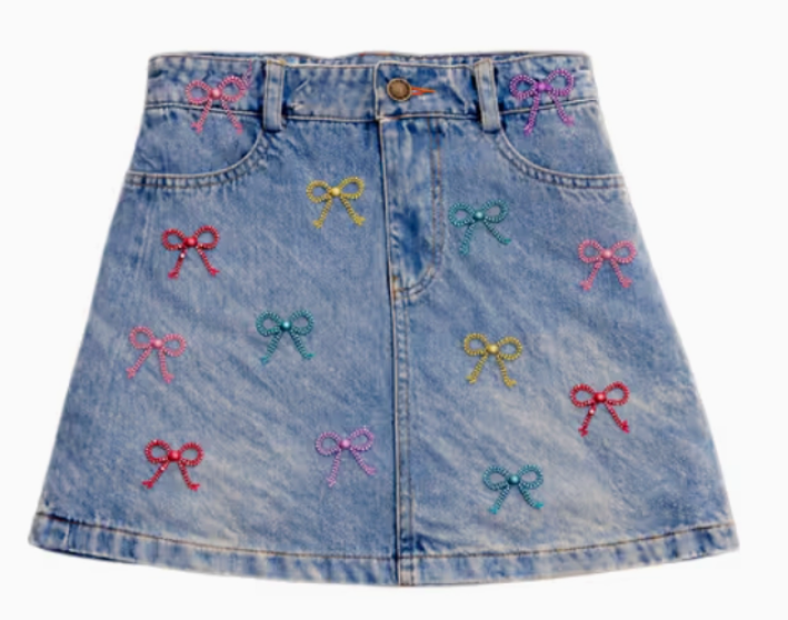 Denim Bows Skirt