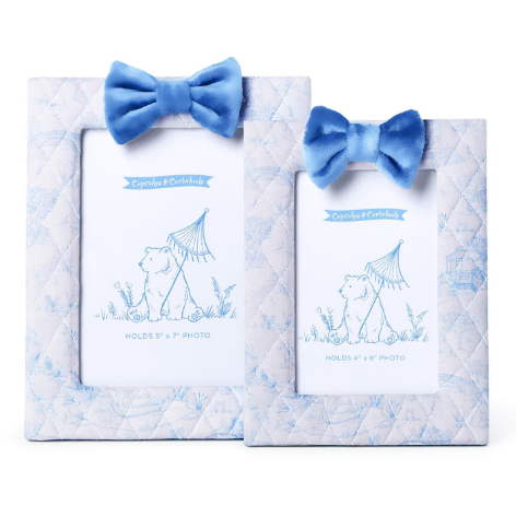 Blue Bow Quilted Frame
