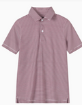 Micro Maroon & White Stripe Polo