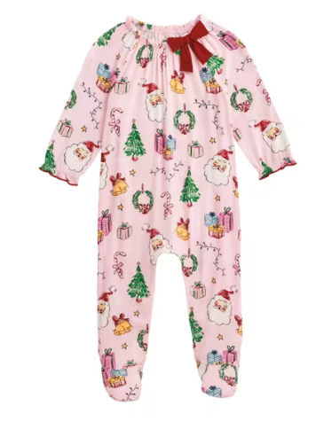 Pink Christmas Baby Sleeper
