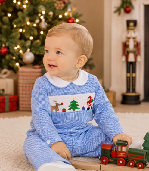 Vintage Christmas Smocked Longall