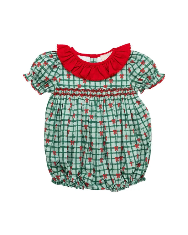Christmas Ribbons Smocked Bubble
