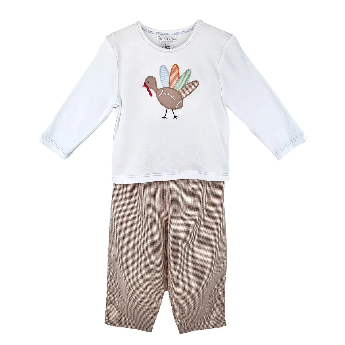 Football Turkey Applique Pant Set