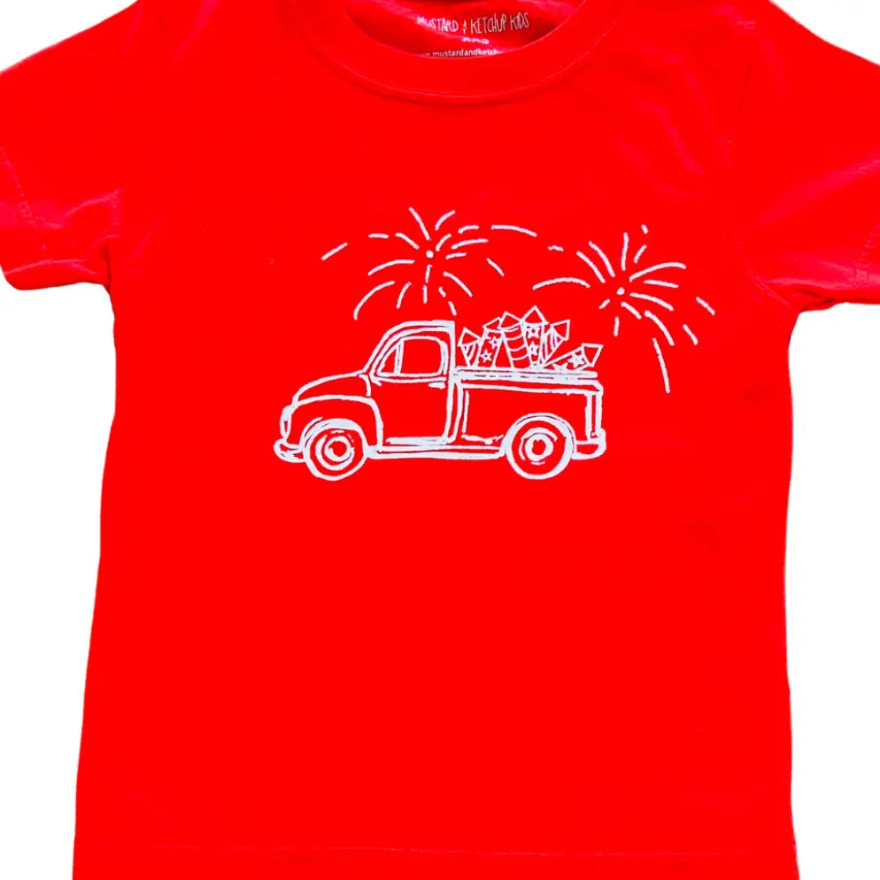 Red Patriotic Truck Tee